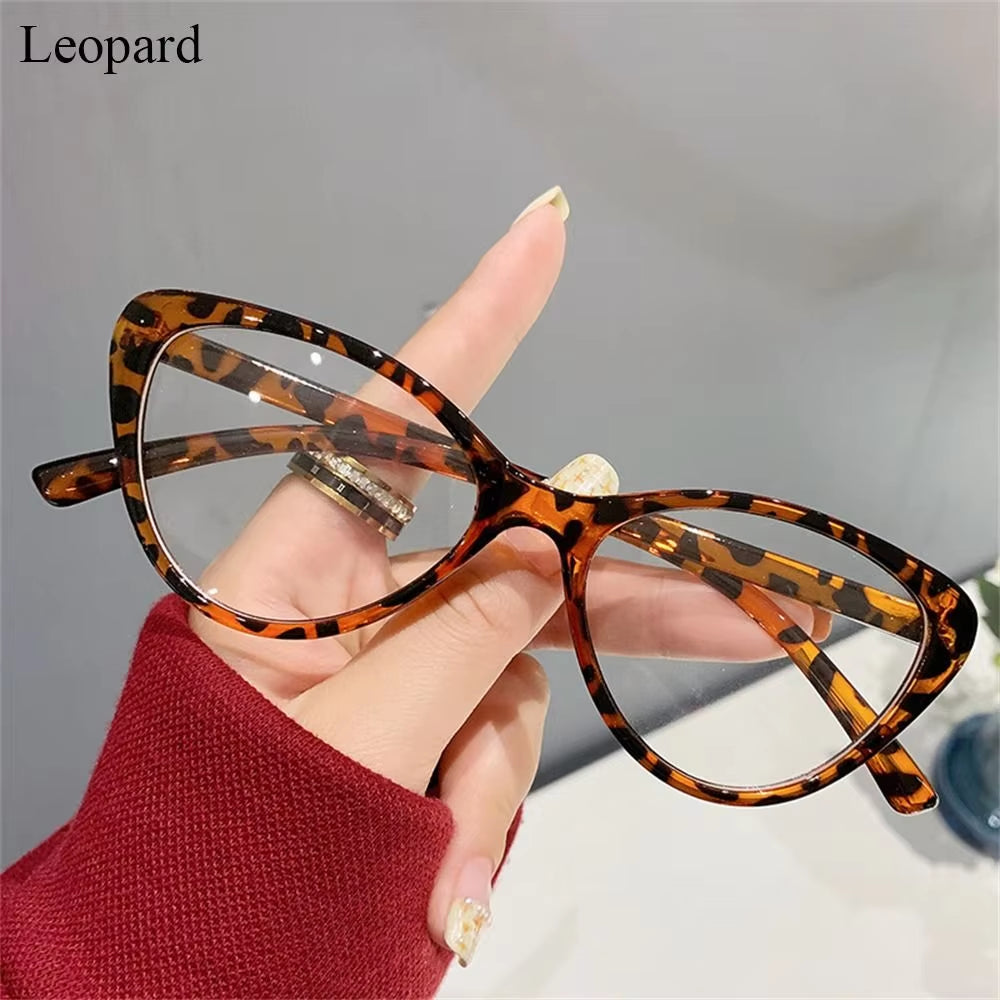 Blue Light Glasses Women PC Frame Resin Lens anti Blue Light Blocking Radiation Trend Clear Lenses Transparent Optical Spectacle