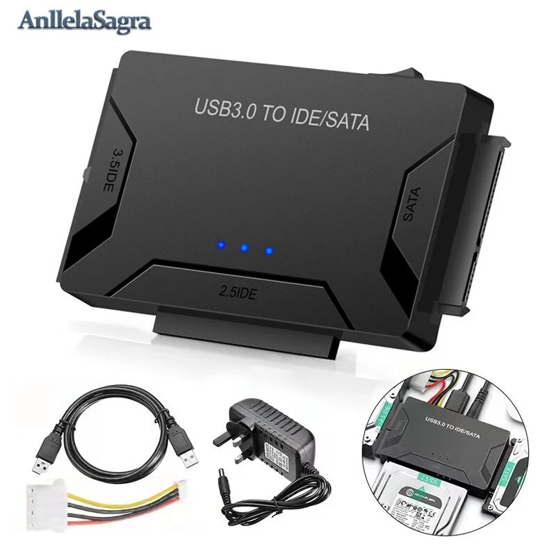 SATA to USB 3.0 IDE Adapter USB 3.0 2.0 SATA for 2.5 3.5 Hard Disk Drive HDD SSD Converter IDE SATA Adapter Cable for Laptops