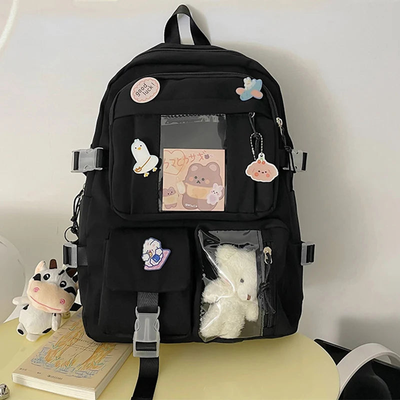 Girls Backpack Cute School Bags for Student Teens Girls Pockets Women Laptop Backpack Harajuku
