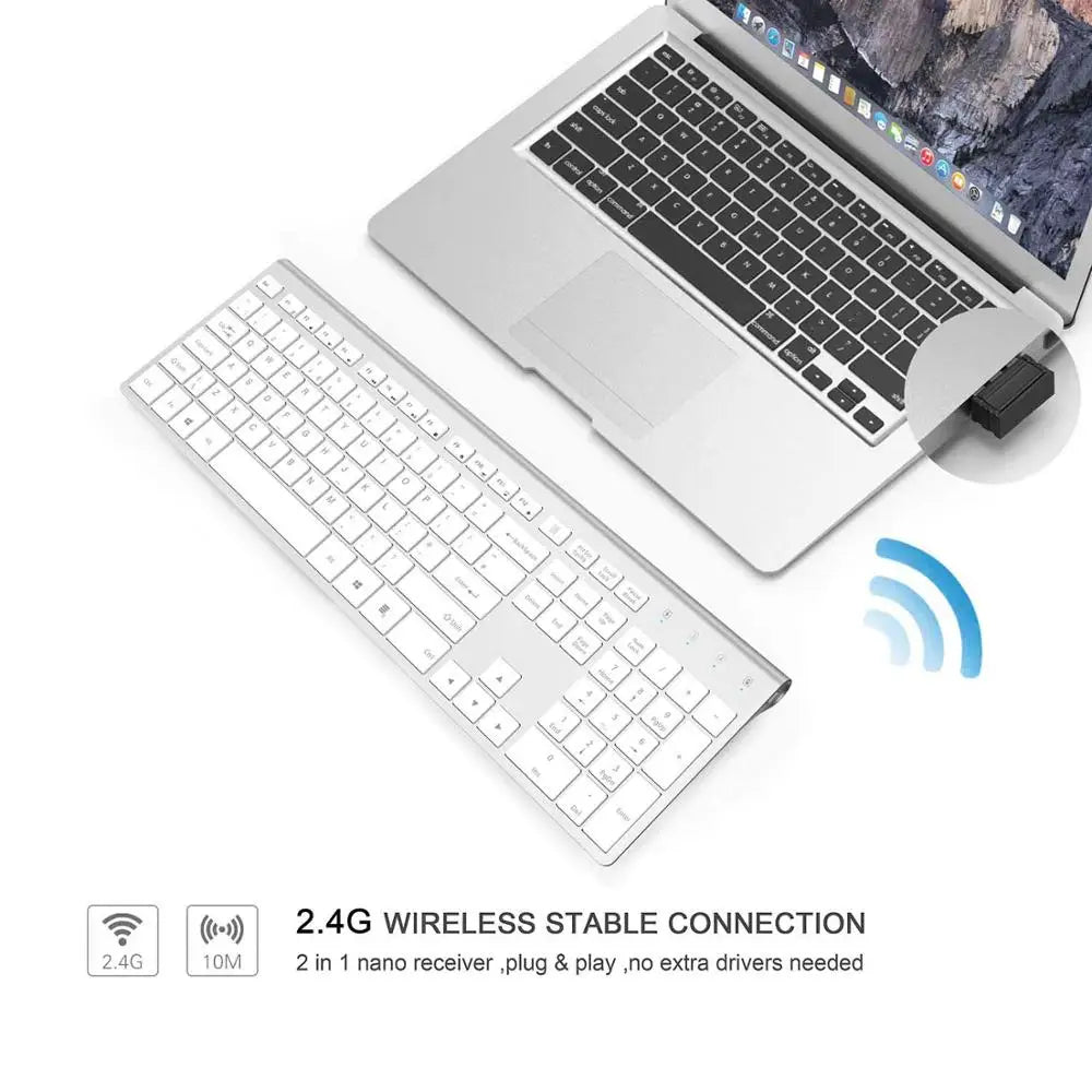 Wireless Keyboard and Mouse Combination, 2.4 Gigahertz Stable Connection Rechargeable Battery, Uk/France/Korean/Spain/Us Layout