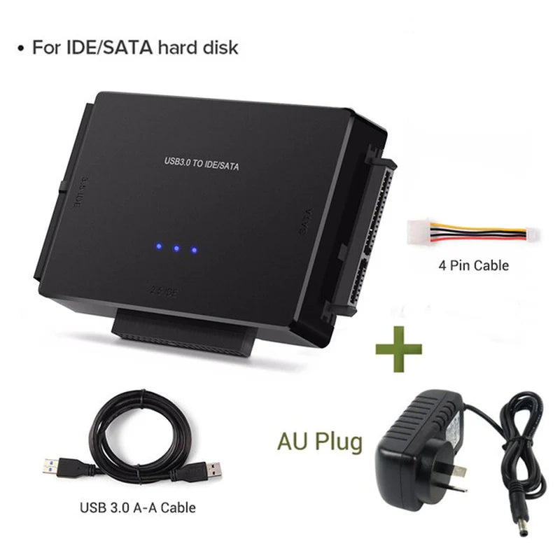 SATA to USB 3.0 IDE Adapter USB 3.0 2.0 SATA for 2.5 3.5 Hard Disk Drive HDD SSD Converter IDE SATA Adapter Cable for Laptops