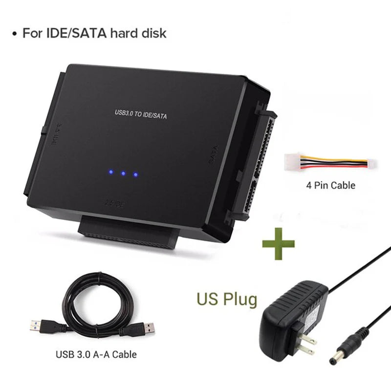 SATA to USB 3.0 IDE Adapter USB 3.0 2.0 SATA for 2.5 3.5 Hard Disk Drive HDD SSD Converter IDE SATA Adapter Cable for Laptops