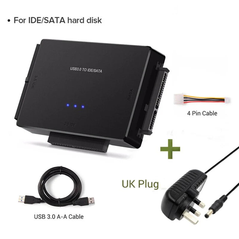 SATA to USB 3.0 IDE Adapter USB 3.0 2.0 SATA for 2.5 3.5 Hard Disk Drive HDD SSD Converter IDE SATA Adapter Cable for Laptops