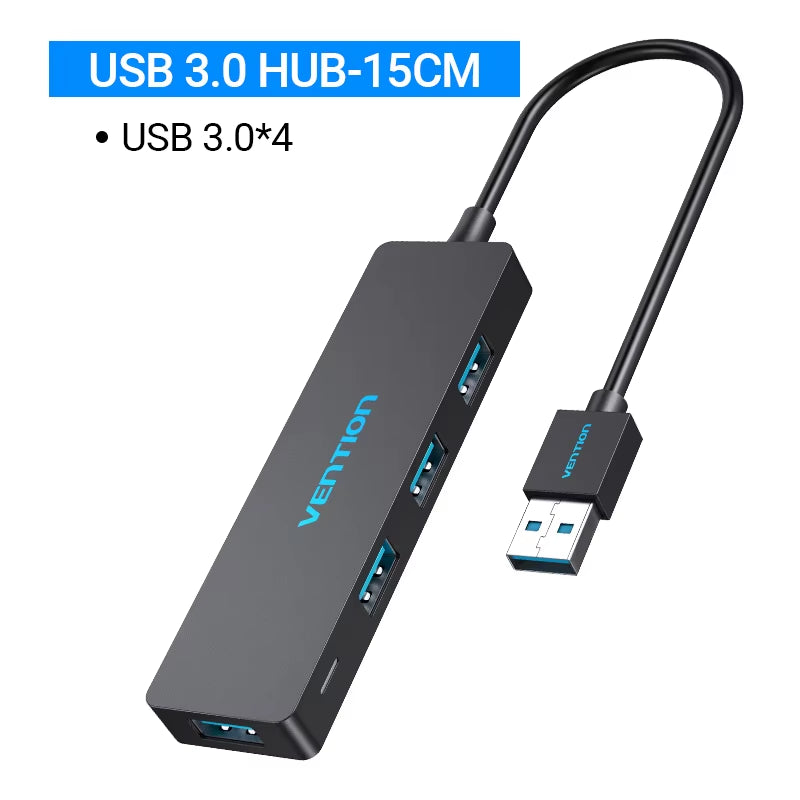 USB HUB 3.0 HUB USB 2.0 HUB Multi USB Splitter Adapter 4 Ports Speed with Micro USB Charging Port for PC Laptop HUB USB