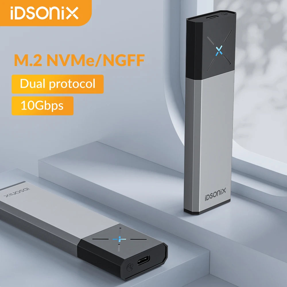 SSD Case M.2 Nvme SATA Enclosure Dual Protocol Case NVME PCIE NGFF SATA External Hard Drive Box Support UASP for Laptop