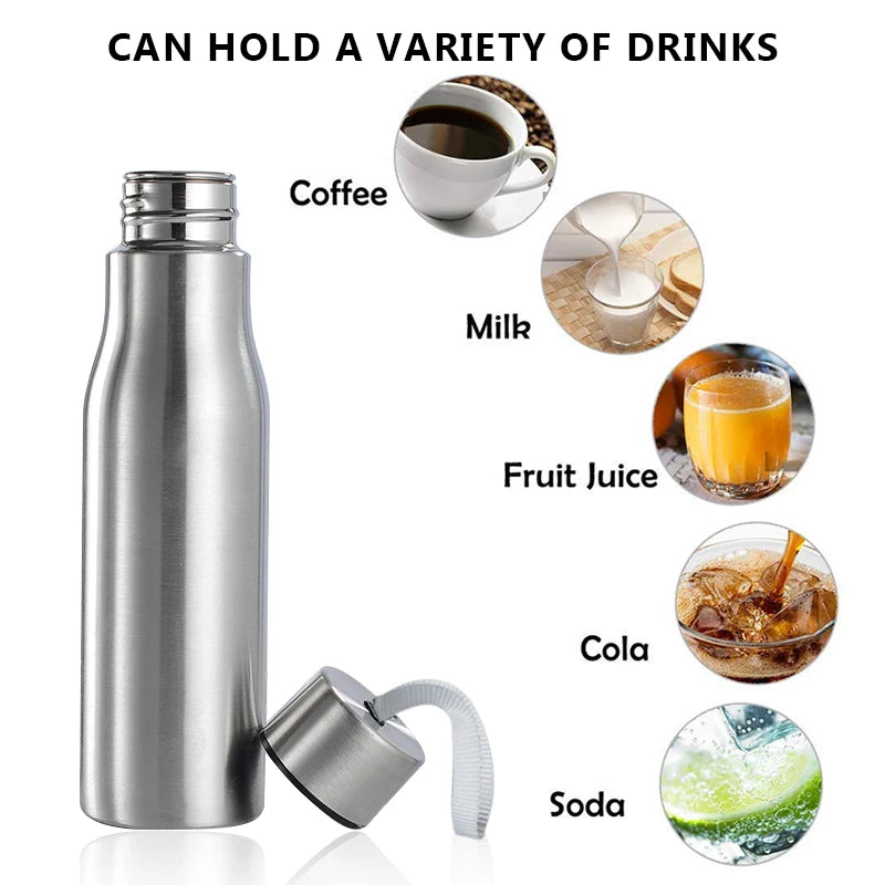 1000Ml Sports Stainless Steel Water Bottle Cycling Drinking Cup Leakproof Portable Water Bottle with Handle Rope Travel Camping
