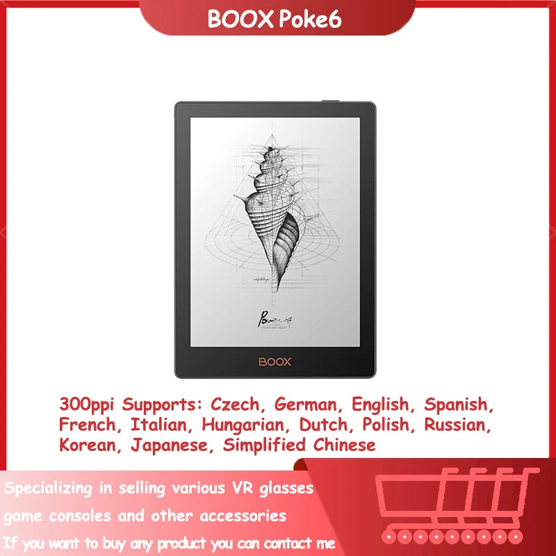 BOOX Poke6 6-Inch E-Book Reader, Smart Reading, Portable Electronic Notebook 300Ppi Backlight Bluetooth13 Languages in Stock