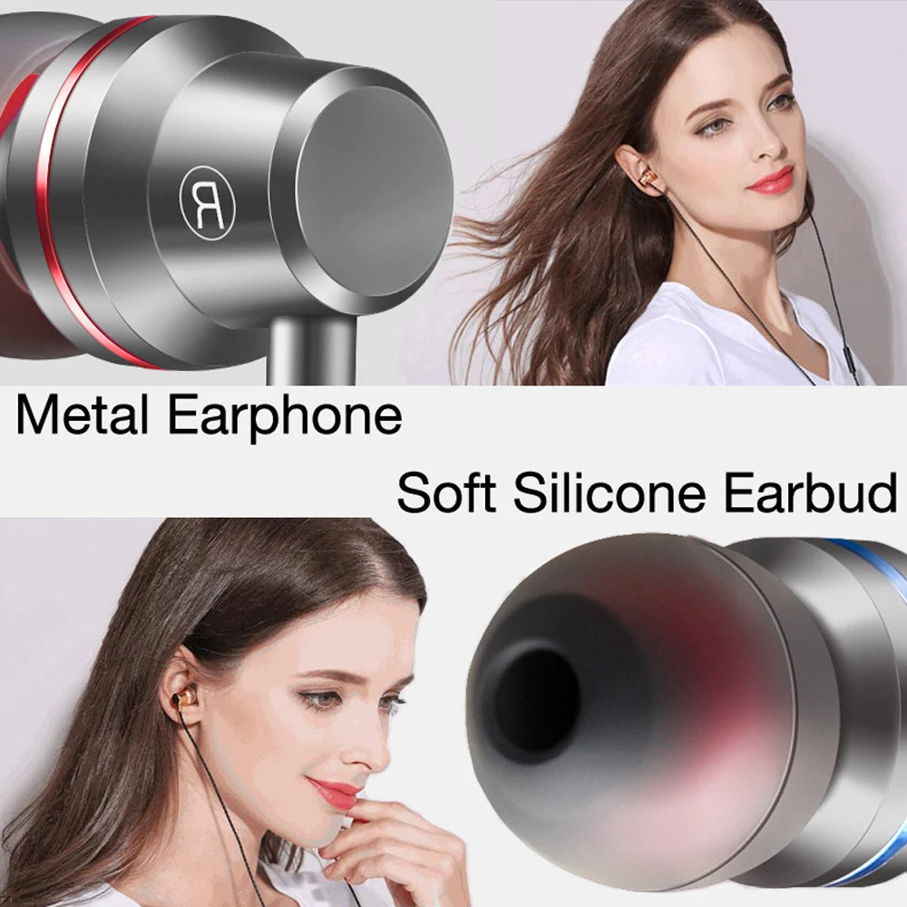 In-Ear Headphones for Xiaomi Earphone for Phone Stereo Bass Headset Metal Wired Earphone Hifi Headphones Mic for Samsung