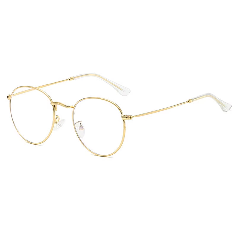 SHAUNA Classic Anti-Blue Light Glasses Frame Brand Designer Fashion round Metal Optical Frames Computer Glasses