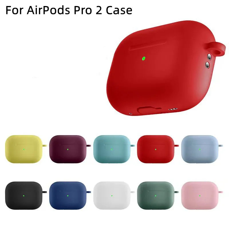 For Airpods Pro 2 Case with Keychain/Hand Strap Earphone Protector Silicone Headphone Accessories Cover for Airpods Pro 2 Cases