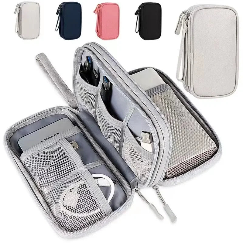 Multi-Layer Digital Accessory Storage Bag Dust Proof Power Supply Hard Disk Protective Cover Power Bank Data Cable Storage Bag