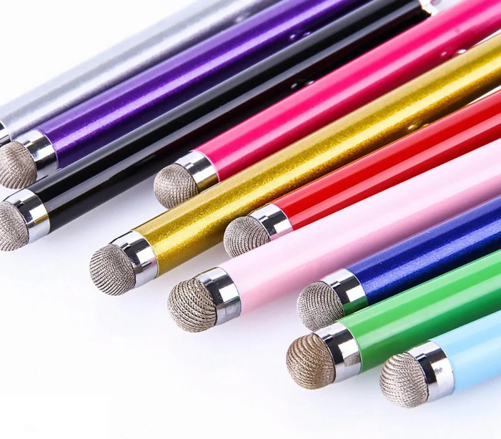 10Pcs/Set Mesh Fiber Capacitive Stylus Pen Metal Touch Screen Pens for All Capacitive Screen Smart Phone Tablet Drop Shipping