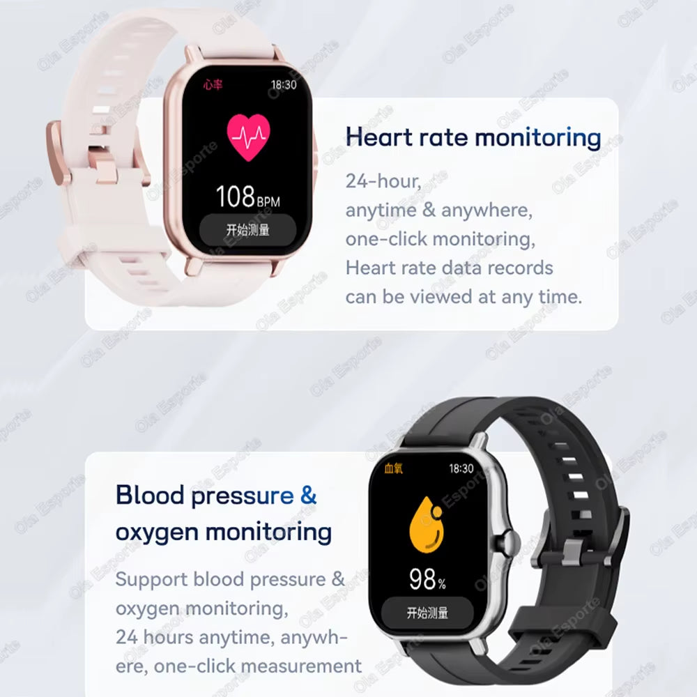 2025 New Smart Watch Women Men Lady Gift Sport Fitness Watches Heart Rate Monitor Waterproof Smartwatch for Phones Android IOS