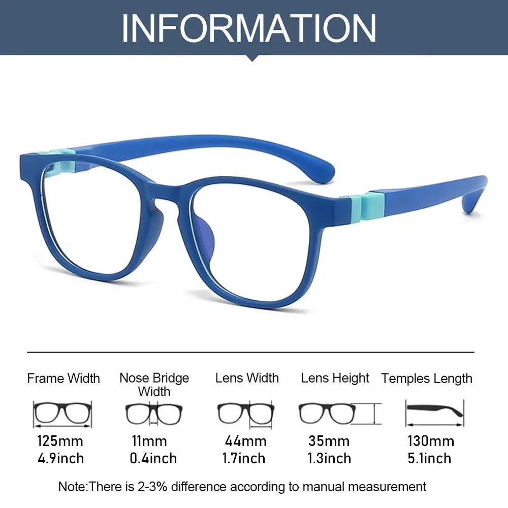 Kids Anti-Blue Light Glasses Removable Silicone Children Boys Girls Computer Eyeglasses Ultra Light Frame Eye Protection Eyewear