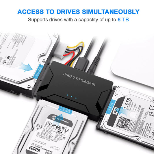 SATA to USB 3.0 IDE Adapter USB 3.0 2.0 SATA for 2.5 3.5 Hard Disk Drive HDD SSD Converter IDE SATA Adapter Cable for Laptops