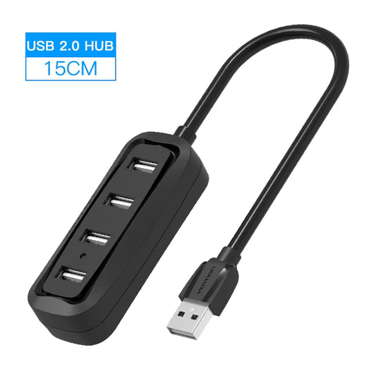 USB HUB 3.0 HUB USB 2.0 HUB Multi USB Splitter Adapter 4 Ports Speed with Micro USB Charging Port for PC Laptop HUB USB