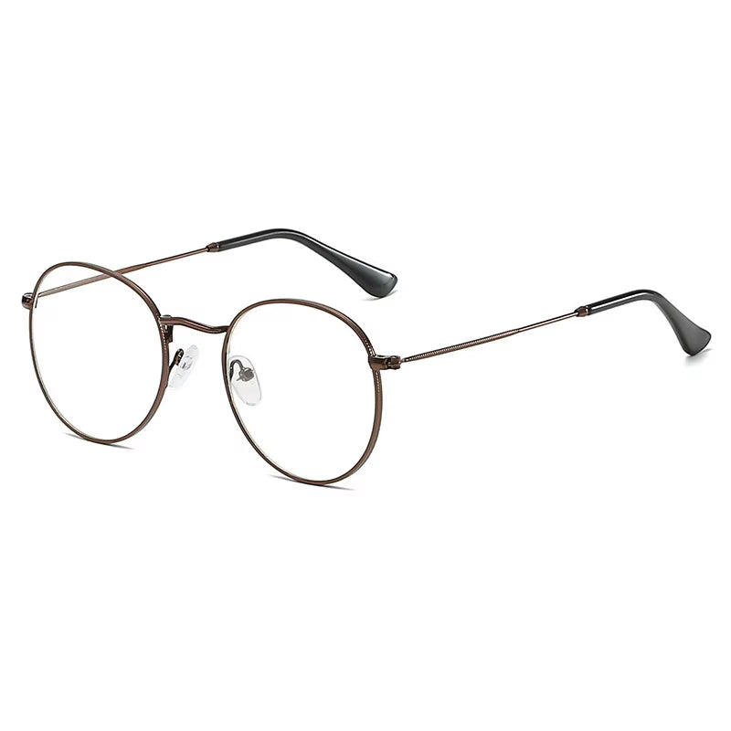 SHAUNA Classic Anti-Blue Light Glasses Frame Brand Designer Fashion round Metal Optical Frames Computer Glasses