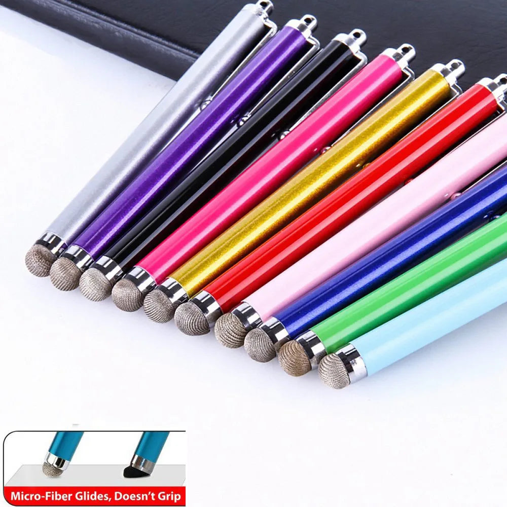 10Pcs/Set Mesh Fiber Capacitive Stylus Pen Metal Touch Screen Pens for All Capacitive Screen Smart Phone Tablet Drop Shipping