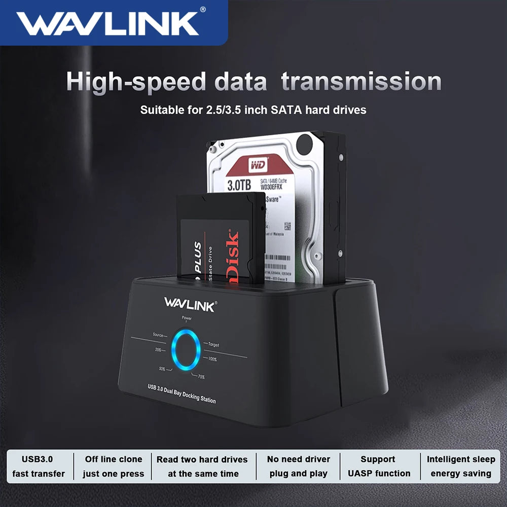 HDD Docking Station Sata Hard Drive Enclosure SATA to USB 3.0 Adapter UASP for 2.5 3.5 SSD Disk Case HD Box Dock