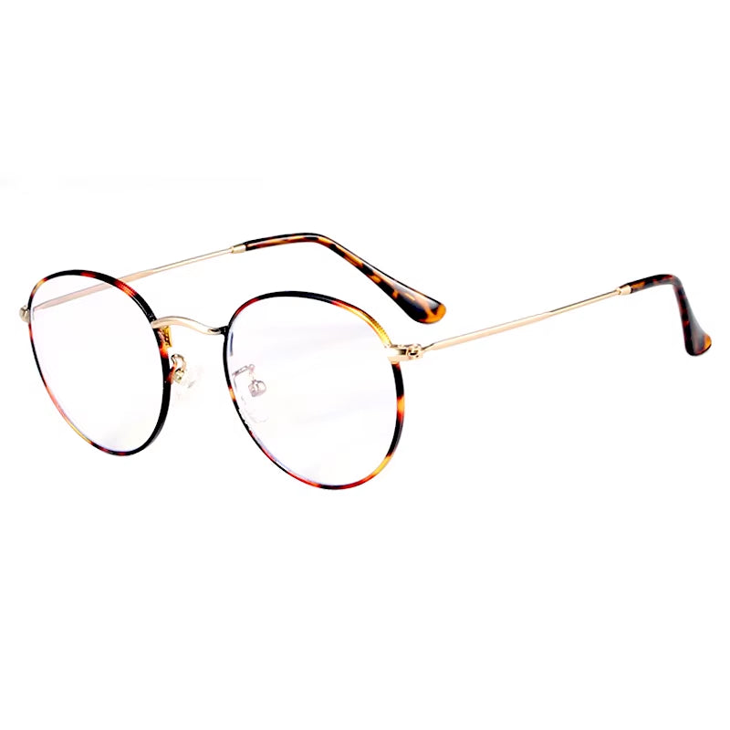 SHAUNA Classic Anti-Blue Light Glasses Frame Brand Designer Fashion round Metal Optical Frames Computer Glasses