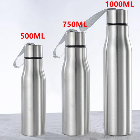 1000Ml Sports Stainless Steel Water Bottle Cycling Drinking Cup Leakproof Portable Water Bottle with Handle Rope Travel Camping