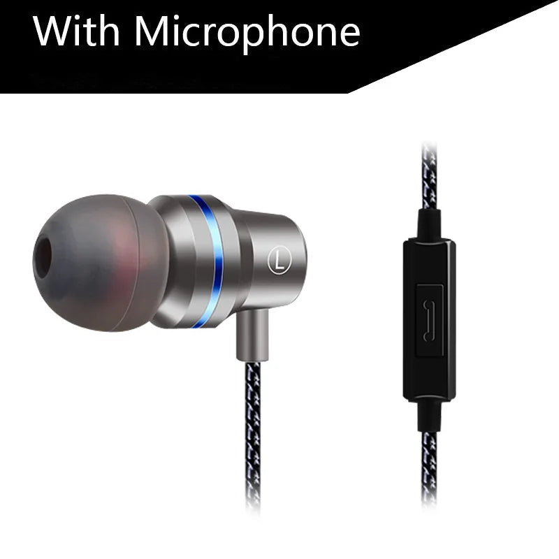 In-Ear Headphones for Xiaomi Earphone for Phone Stereo Bass Headset Metal Wired Earphone Hifi Headphones Mic for Samsung