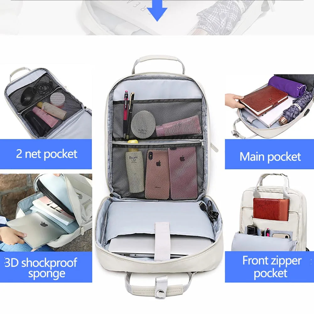 Women Backpacks Daypack School Bag Girl Fashion Sac a Dos Femme 2021 Man Waterproof Charging 15.6 Inch Laptop Backpack