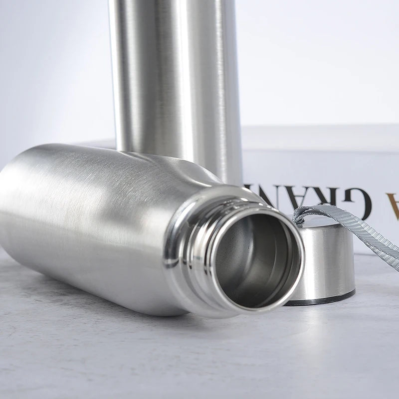 1000Ml Sports Stainless Steel Water Bottle Cycling Drinking Cup Leakproof Portable Water Bottle with Handle Rope Travel Camping