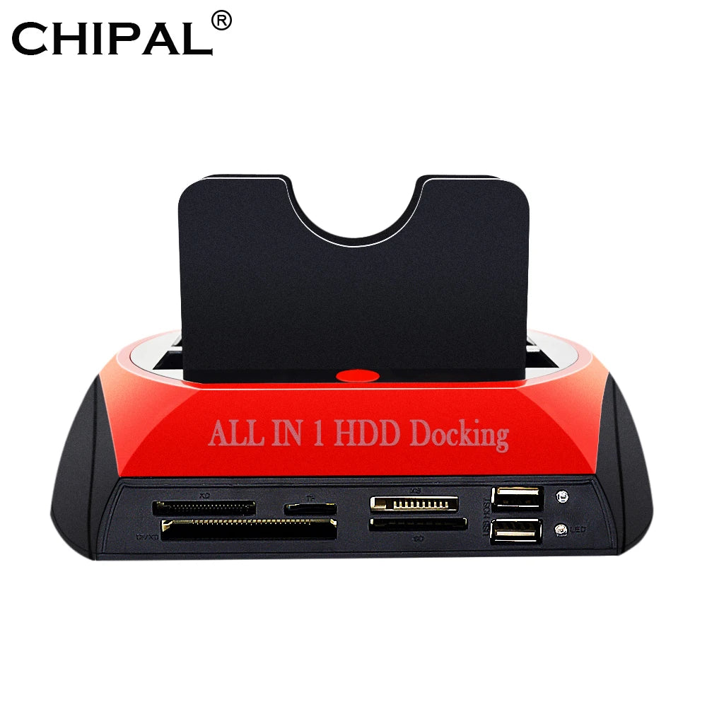 All in 1 HDD Docking Station USB 2.0 to 2.5" 3.5" IDE SATA Esata External HD Box Hard Disk Drive Enclosure Card Reader