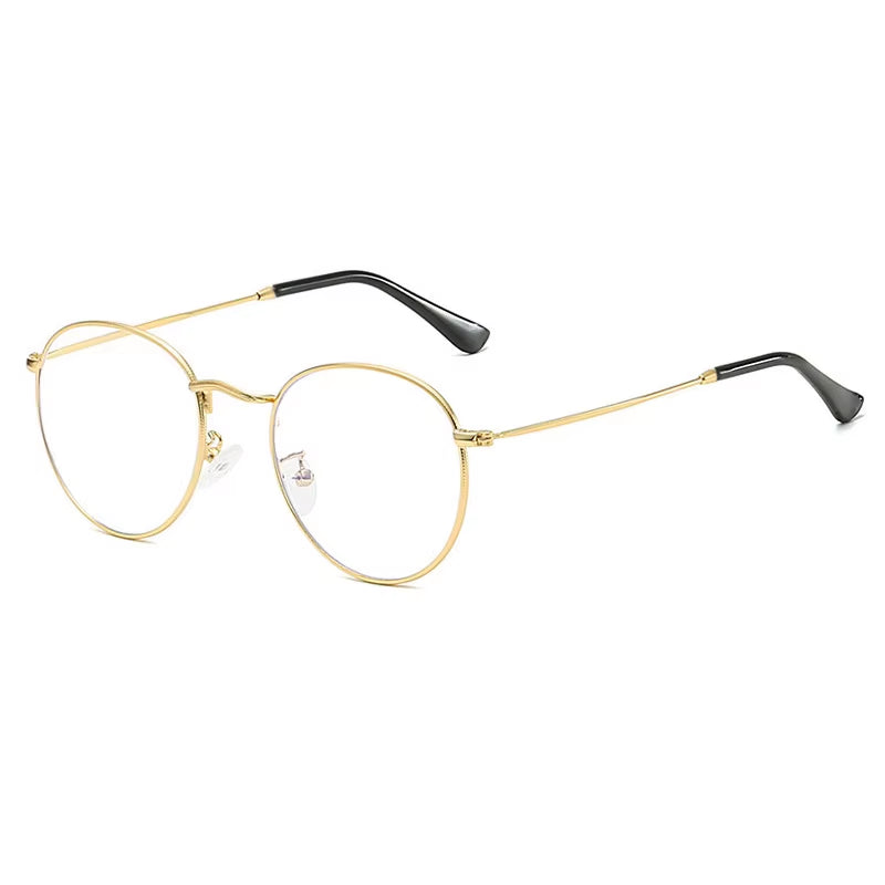 SHAUNA Classic Anti-Blue Light Glasses Frame Brand Designer Fashion round Metal Optical Frames Computer Glasses