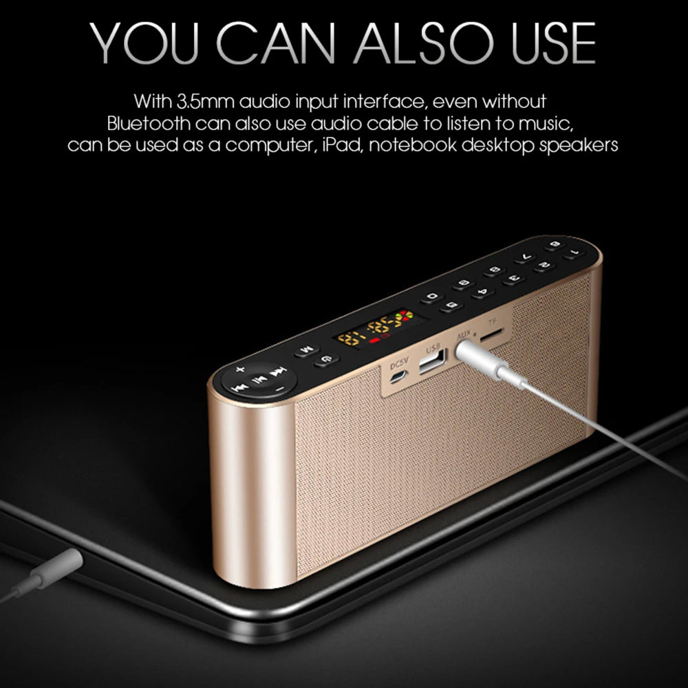 HIFI Bluetooth Speaker Portable Wireless Super Bass Dual Speakers Soundbar with Mic TF FM Radio USB Sound Box