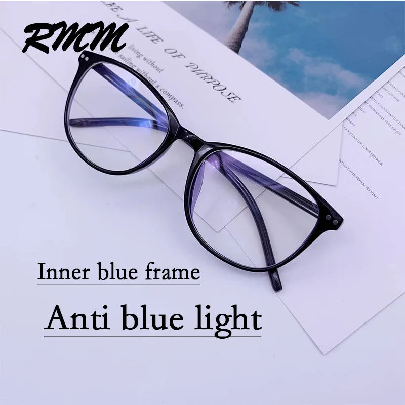 RMM Retro Square round Frame Plain Glasses anti Blue Light Glasses Women&Men Optical Spectacle Glasses Myopia Eyeglasses Frames