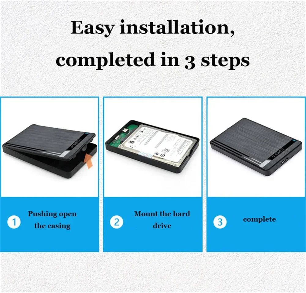 2.5-Inch SSD Solid State Mechanical Serial Port SATA Toolless Micro Interface USB 3.0 External Mobile Hard Disk Case