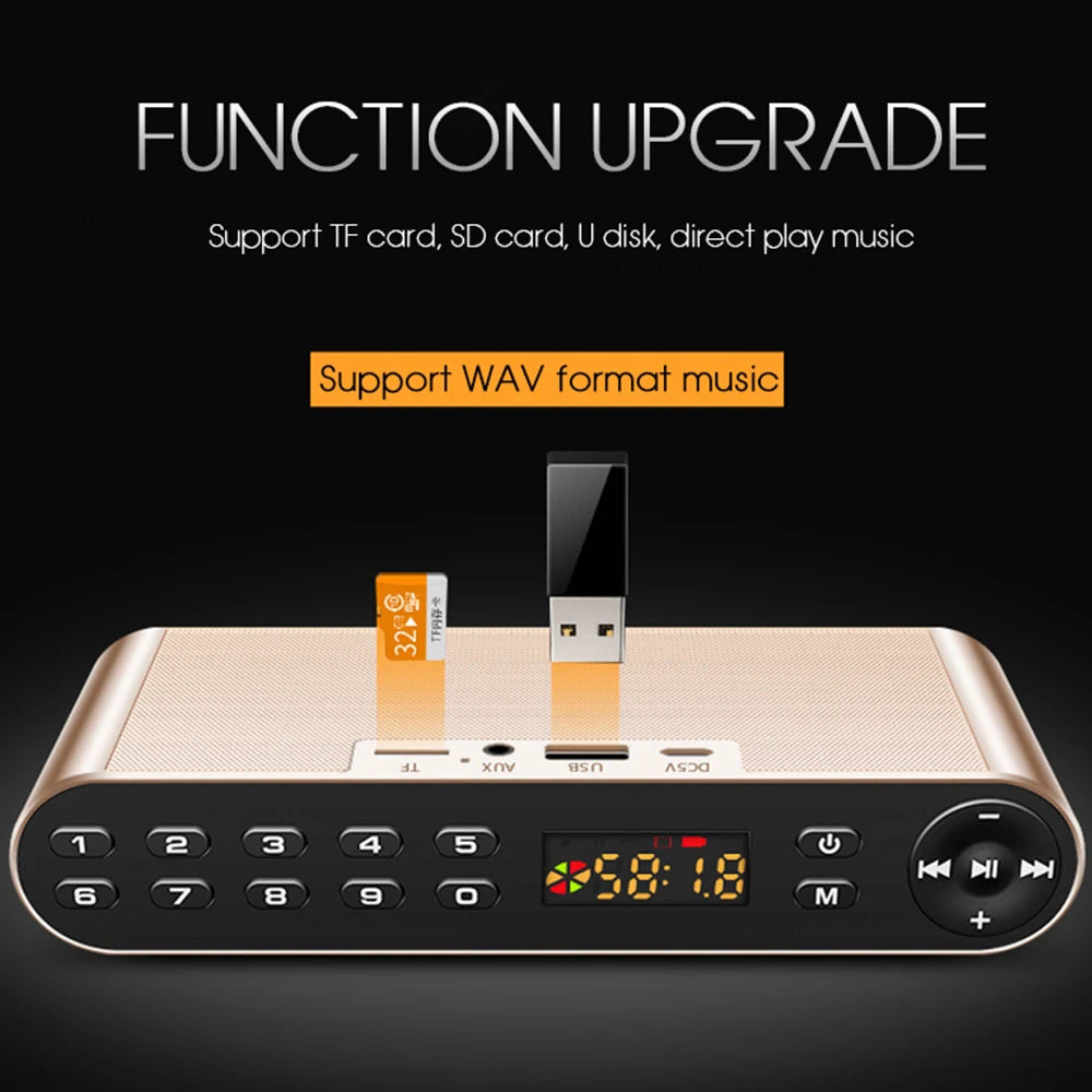 HIFI Bluetooth Speaker Portable Wireless Super Bass Dual Speakers Soundbar with Mic TF FM Radio USB Sound Box