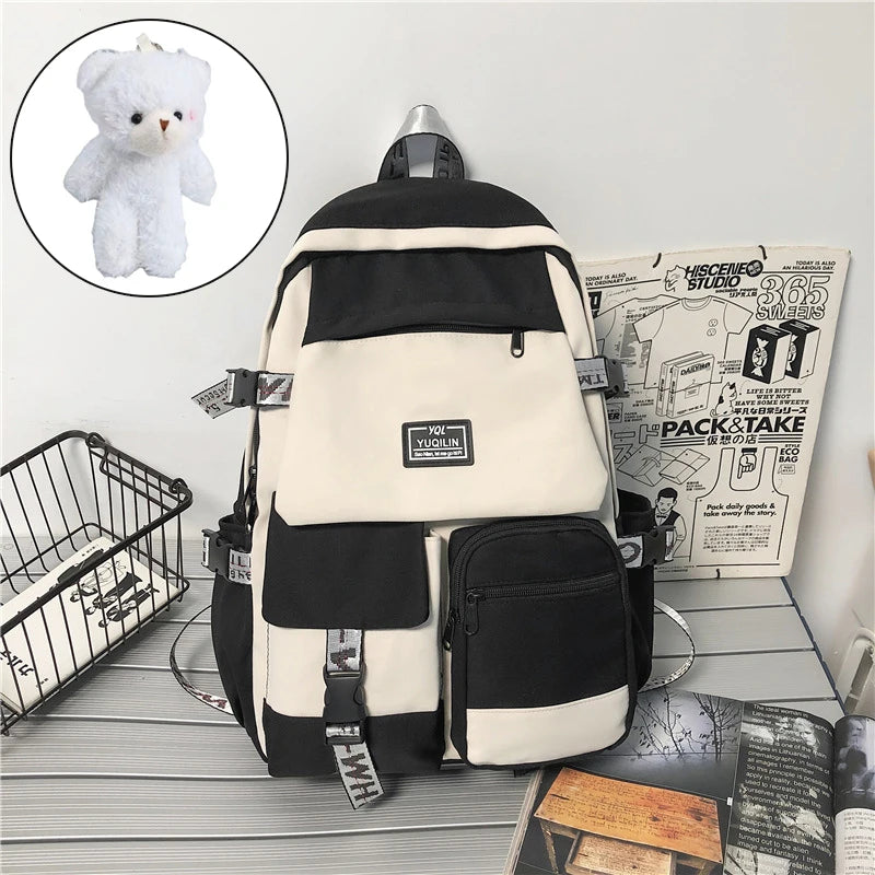 Fashion Schoolbag Female Student Backpack Large Capacity Boy Backpack Computer Bag Femal School Backpack without Pedant