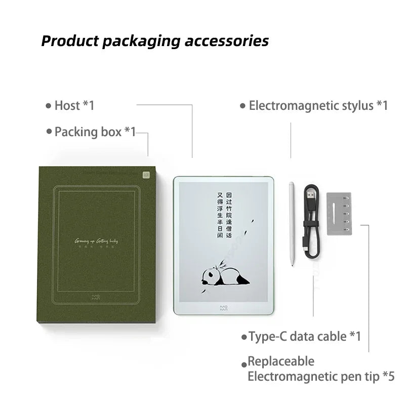 Moaan W8 10" E-Ink E-Book E-Reader Smart Notebook Touch Screen Support Write Tablet Ebook Reader with Electrified Stylus Reader