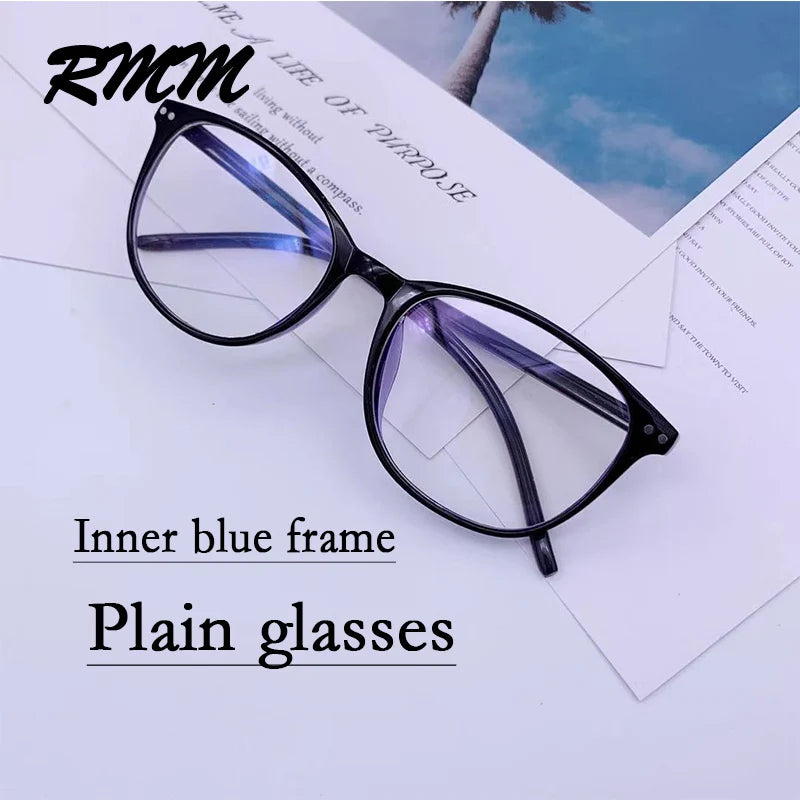 RMM Retro Square round Frame Plain Glasses anti Blue Light Glasses Women&Men Optical Spectacle Glasses Myopia Eyeglasses Frames