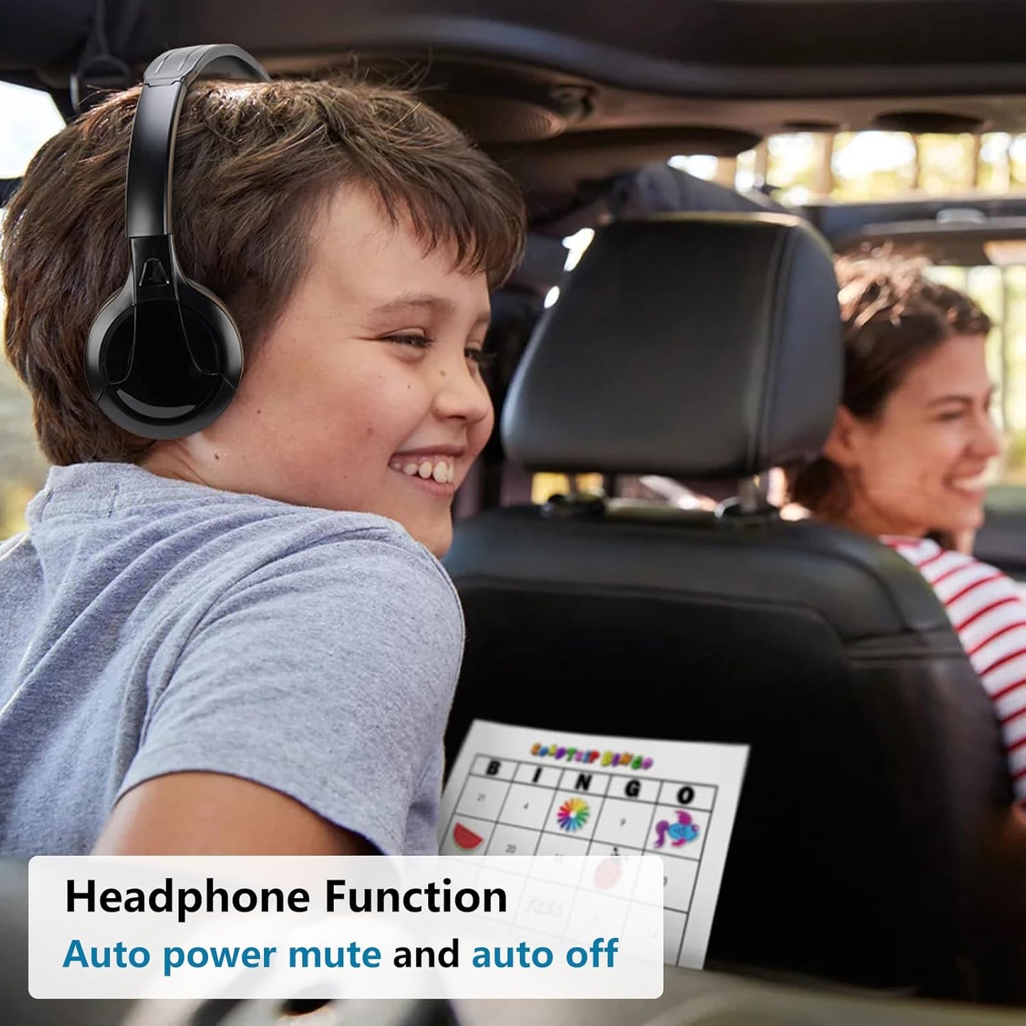 2 Channel Cordless IR Headset Foldable Headphones,Infrared Headphones IR Stereo O Headphone Earphone for Car Headrest DVD