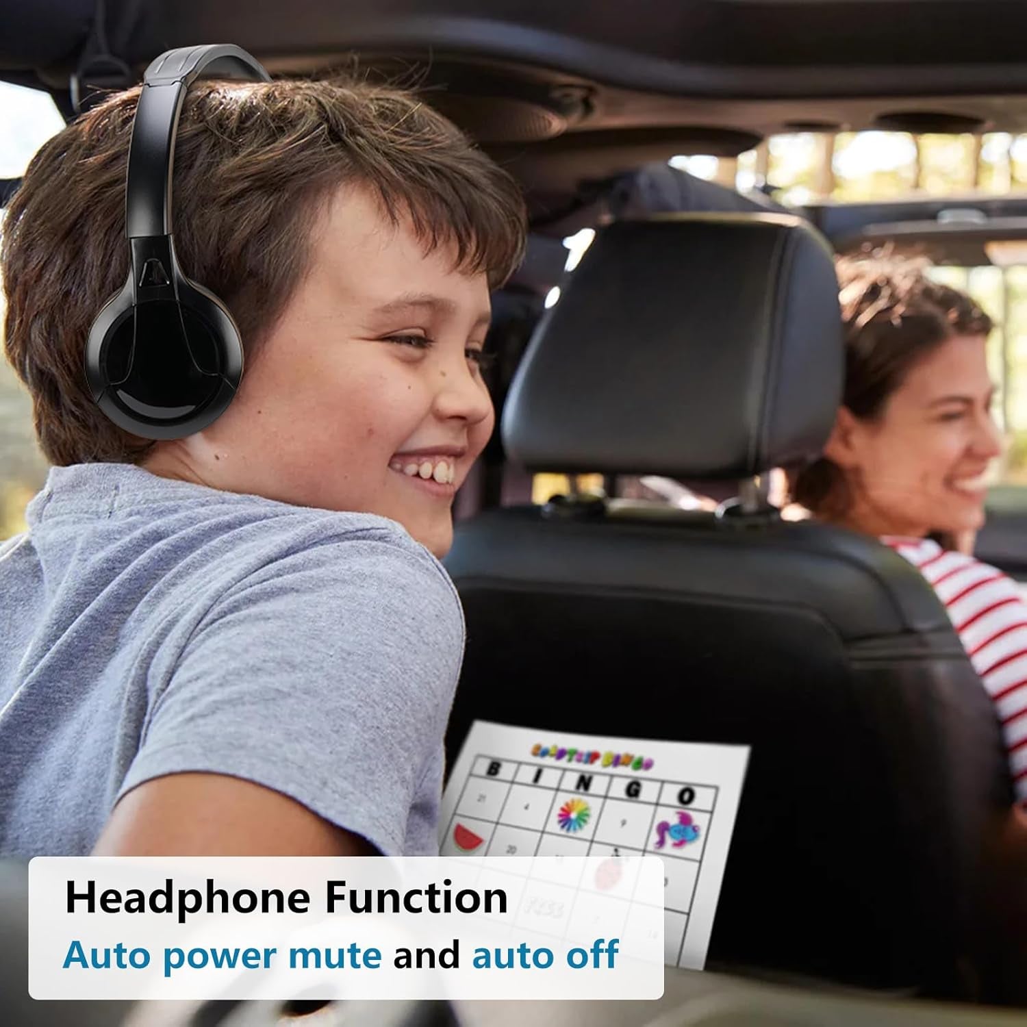 2 Channel Cordless IR Headset Foldable Headphones,Infrared Headphones IR Stereo O Headphone Earphone for Car Headrest DVD