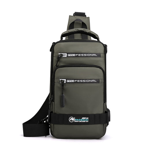Multifunction Bags for Men Nylon Backpack Crossbody Shoulder Bag with USB Charging Port Chest Bags Pack