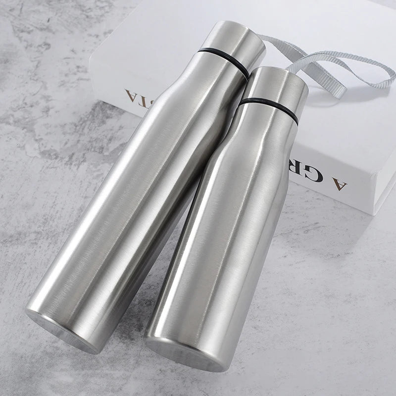 1000Ml Sports Stainless Steel Water Bottle Cycling Drinking Cup Leakproof Portable Water Bottle with Handle Rope Travel Camping