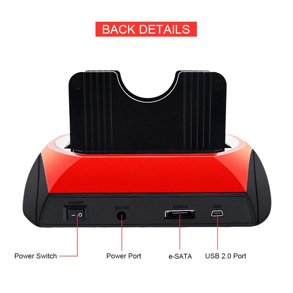 All in 1 HDD Docking Station USB 2.0 to 2.5" 3.5" IDE SATA Esata External HD Box Hard Disk Drive Enclosure Card Reader