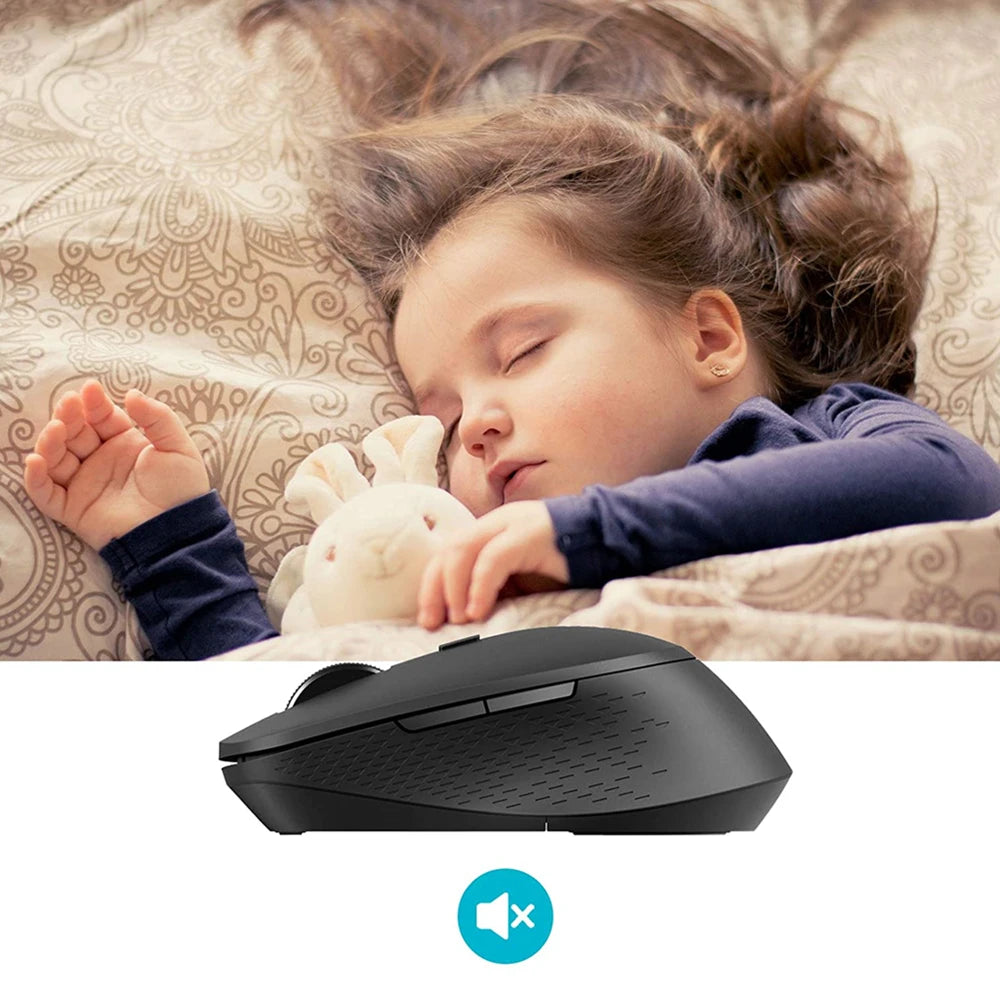 New  Multi-Mode Silent Wireless Mouse with 1600DPI Bluetooth-Compatible and 2.4Ghz for Three Devices Connection