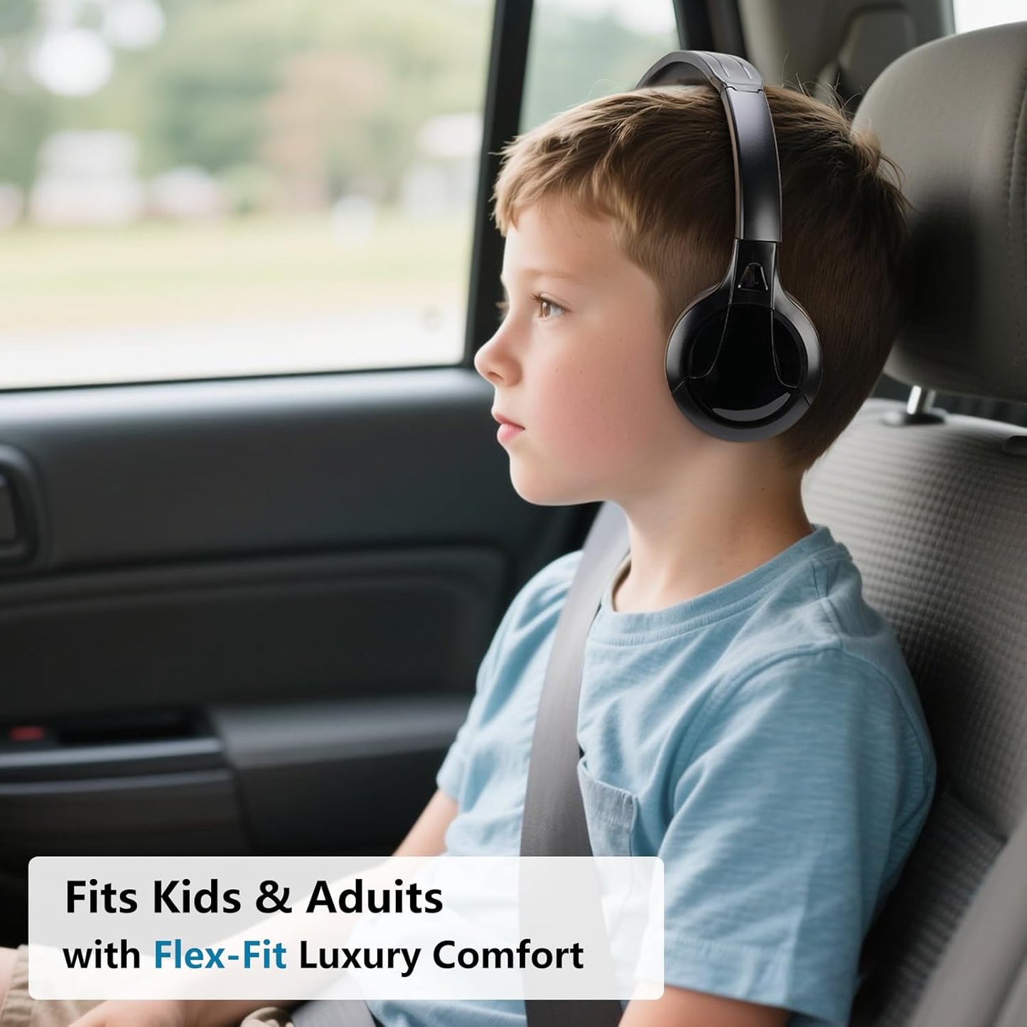 2 Channel Cordless IR Headset Foldable Headphones,Infrared Headphones IR Stereo O Headphone Earphone for Car Headrest DVD