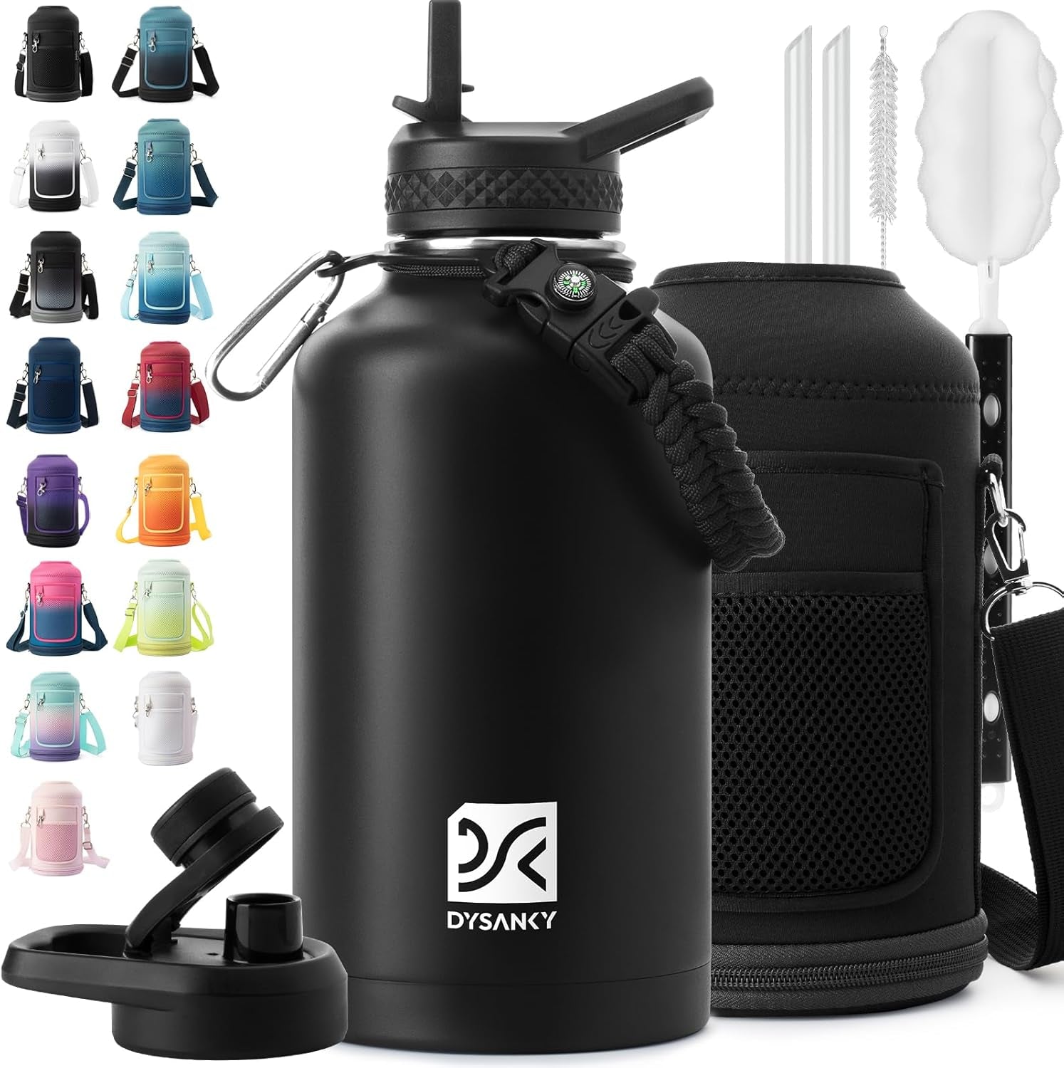 Insulated Water Bottle 64Oz - Multiple Insulation Vacuum Sealed - Portable Sports Half Gallon Metal Water Jug for Outdoor Adventure, Gym, and Daily Use - Leak Proof & Non-Bpa 64 OZ