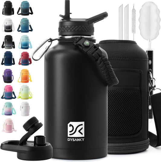 Insulated Water Bottle 64Oz - Multiple Insulation Vacuum Sealed - Portable Sports Half Gallon Metal Water Jug for Outdoor Adventure, Gym, and Daily Use - Leak Proof & Non-Bpa 64 OZ