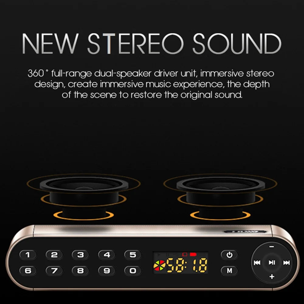 HIFI Bluetooth Speaker Portable Wireless Super Bass Dual Speakers Soundbar with Mic TF FM Radio USB Sound Box