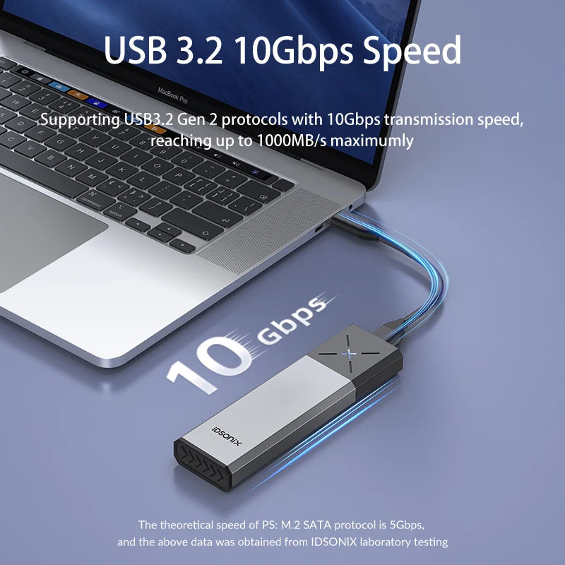 SSD Case M.2 Nvme SATA Enclosure Dual Protocol Case NVME PCIE NGFF SATA External Hard Drive Box Support UASP for Laptop