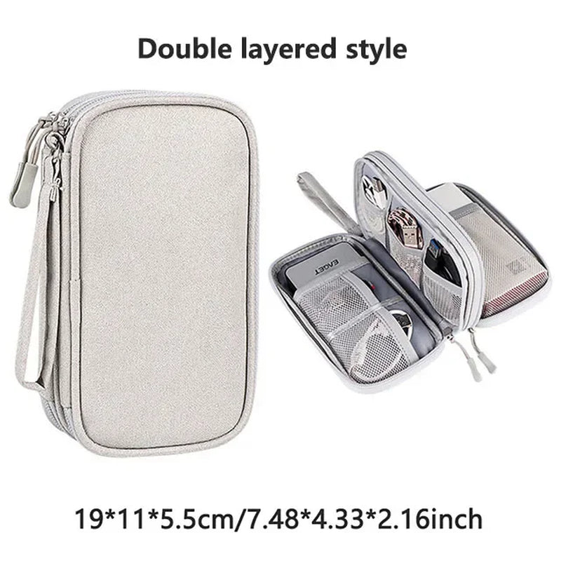 Multi-Layer Digital Accessory Storage Bag Dust Proof Power Supply Hard Disk Protective Cover Power Bank Data Cable Storage Bag