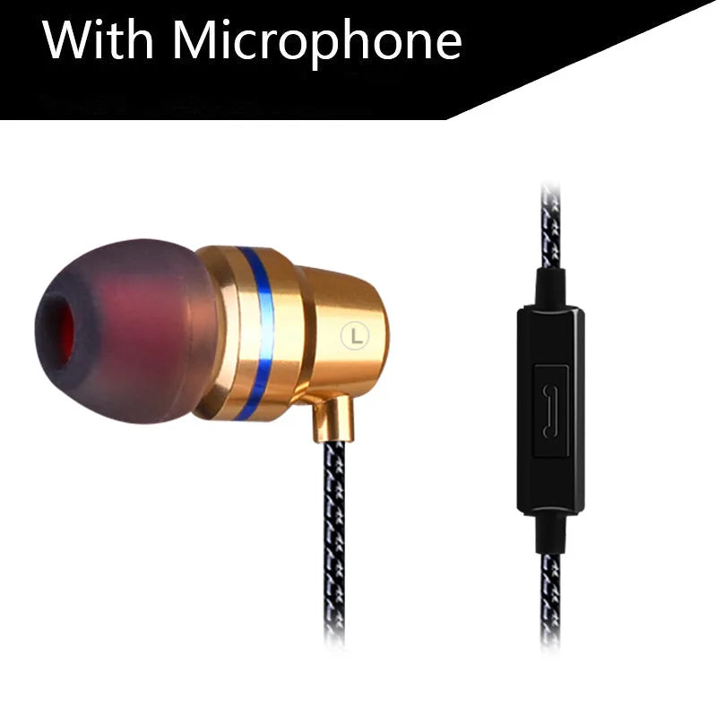 In-Ear Headphones for Xiaomi Earphone for Phone Stereo Bass Headset Metal Wired Earphone Hifi Headphones Mic for Samsung